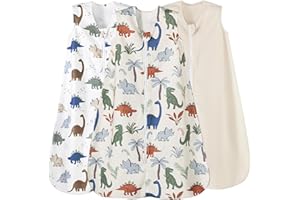 david's kids 3 Pack Warm Micro Fleece Baby Sleep Sack 18-24 Months, Soft Baby Wearable Blankets with 2-Way Zipper, Comfy Winter Sleeping Bags for Toddler Boys Girls Neutral, X-Large Size, Dinosaur