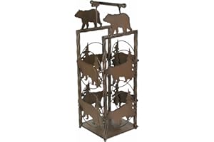 DE LEON COLLECTIONS DeLeon Collections Rustic Metal Brown Bear Floor Standing Toilet Paper Holder with Extra Roll Storage, One Size