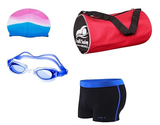 Starx Swmikit3 Latex Swimming Kit, Adult Free Size (Multicolor)