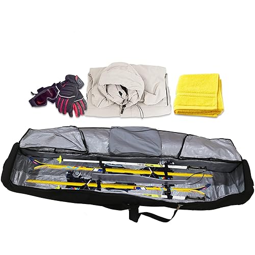 WOLT Rolling Ski Bag Padded Ski Bag with Wheels for Air Travel