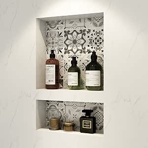 Amazon.com: Uni-Green Niche Double Recessed Shower Shelf – Yellow 24 ...