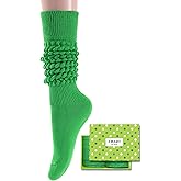 Zmart Women Slouch Socks - Cozy Scrunch Socks, 80s Style in White, Black, Orange & Cream