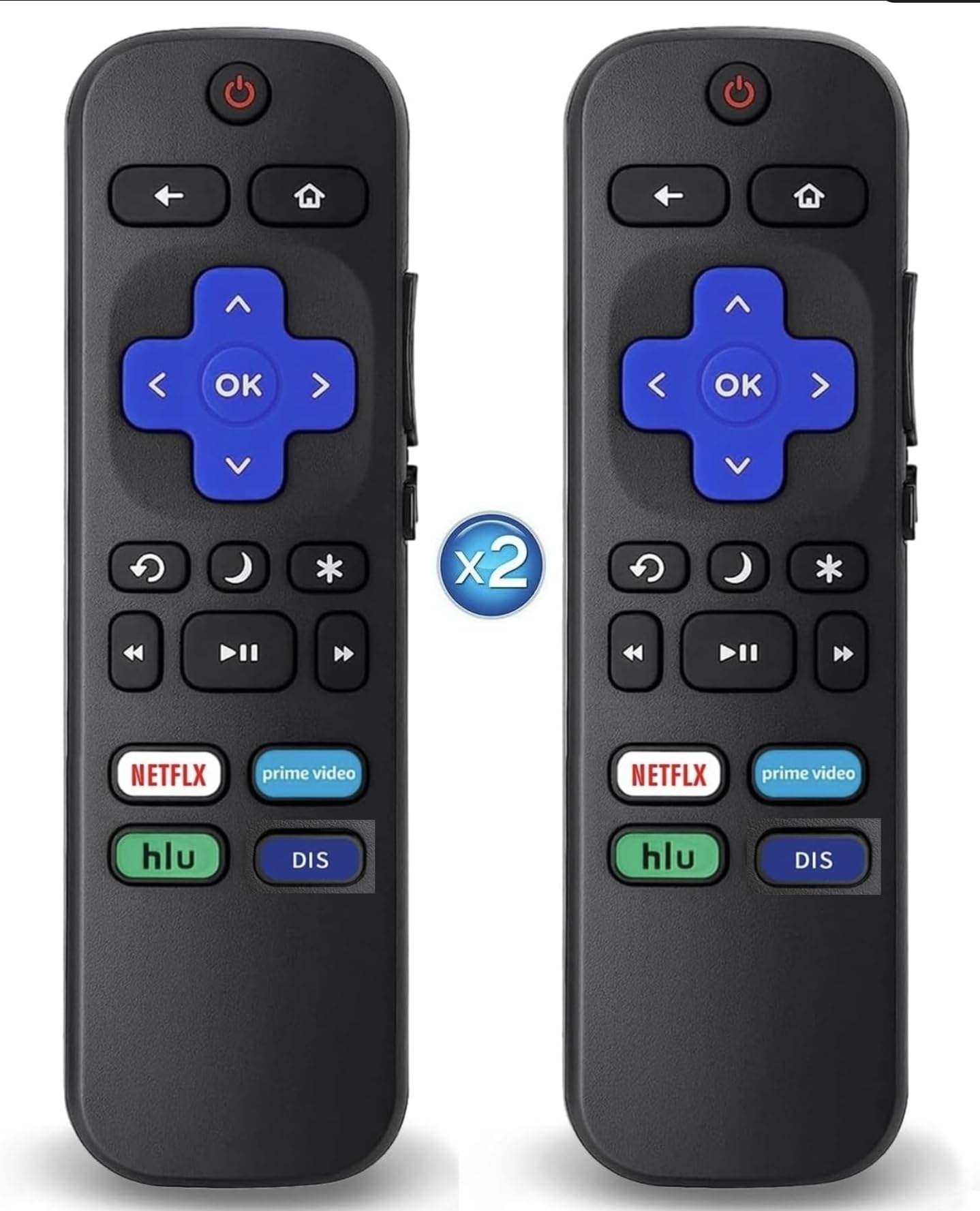 Photo 1 of (Pack of 2) Replacement-Remote-Control for Roku-TV,Compatible for TCL Roku/Hisense Roku/Onn Roku/Philips Roku Smart TVs(Not for Roku Stick and Box)