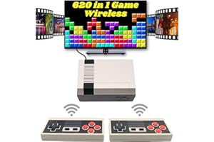 AKARSOLY Retro Game Console, Mini Classic Game System with 2 Classic Wireless Controllers and Built-in 620 Games, RCA Output Plug & Play Childhood Mini Classic Console, Birthday Gifts.