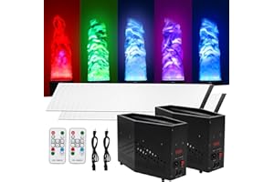 ZLPOWER 2PCS RGB Fake Fire Flame Light with 36 LED Light 5ft Artificial Simulated Flames Lamp Atmosphere Effect for Stage Halloween DJ Party Lighting Nightclub Campfire Party Special Holiday