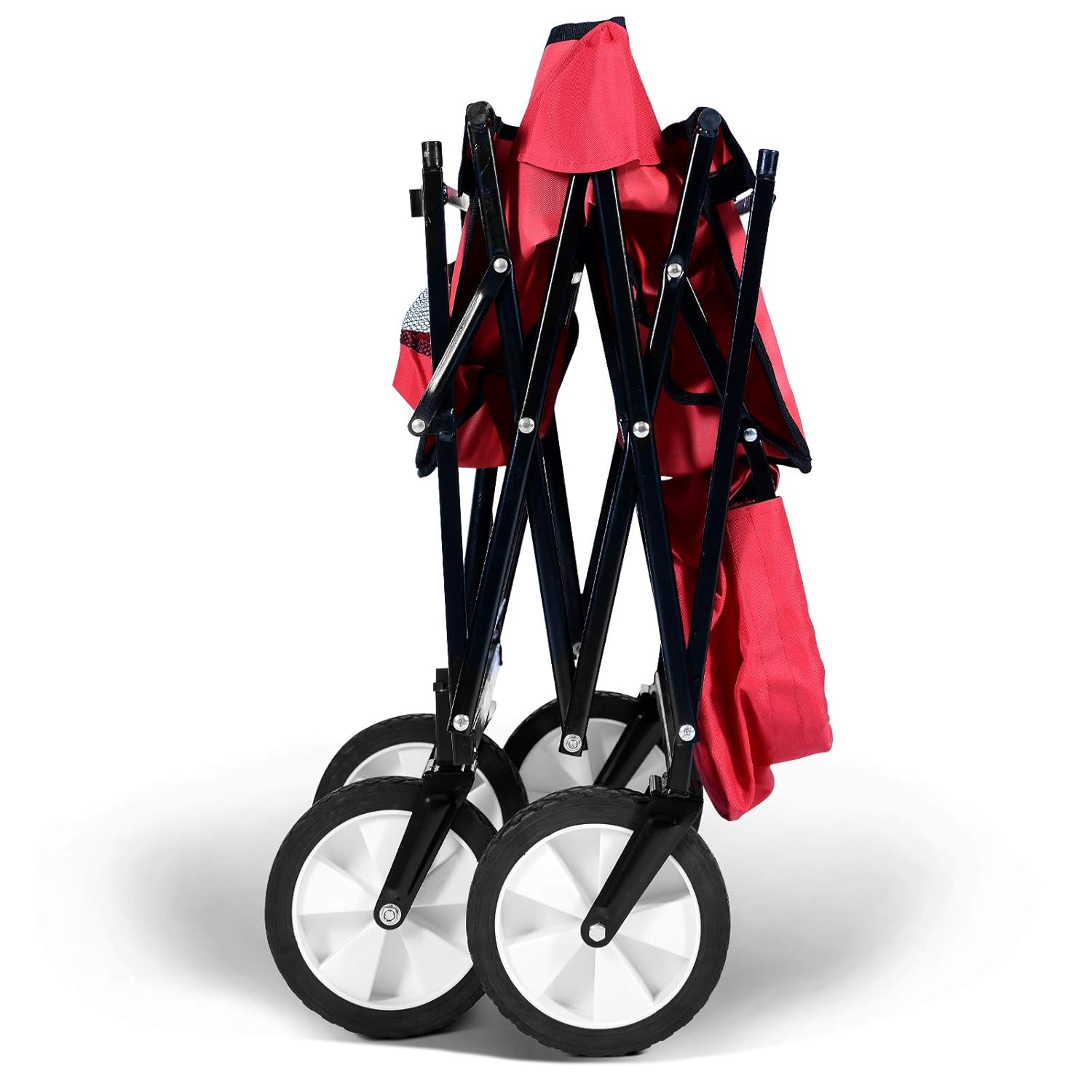 con Ruedas Techo Cesta 100kg Carrito de Jardin Plegable Carretilla con