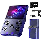 R40 Retro Handheld Game Console - Open Source System,3.5" IPS Screen, 18,000+ Classic Games, 128G TF Card, 3000mAh Battery, Portable Gaming Player for Travel, Retro Gaming Console, Blue