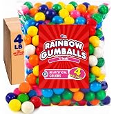 Bulk Rainbow Gumballs 1 Inch 4 lb, No Artificial Dyes Vending Candy Refills | 4 lb bulk 1-inch rainbow gumballs with no artificial dyes for vending machines, candy buffets, party favors and easy refill
