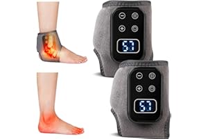 Foot Massager: Foot Renew Triple Method Massager - Heated Foot and Ankle Massager Wrap with 5 Vibration Modes and 6 Heat Leve