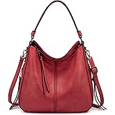 Realer Hobo Crossbody Bags for Women Designer Faux Leather Hobo Handbags Retro Large Size Shoulder Bag Bucket Purse