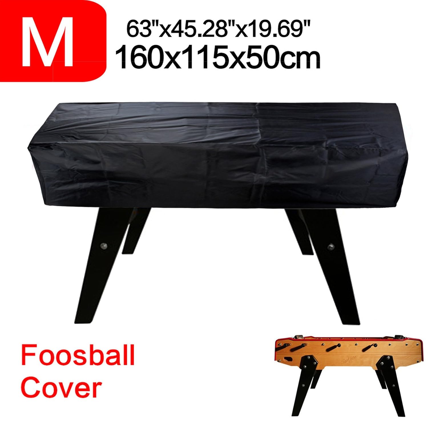 Neverland Foosball Table Cover Outdoor Waterproof Dust Rectangular Patio Coffee Chair Billiard Soccer Cover Black 63 X 45 X 19 7inch