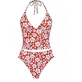 Seamolly Floral & Lemon Print Tankinis - Women’s Tankini Swimsuits with Leaves Design & Gingham Trim