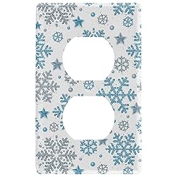 Blue Glitter Snowflake Blank Wall Plates Cover for