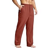Soothfeel Men's Sweatpants with Zipper Pockets Cotton Open Bottom Yoga Lounge Pants Straight Leg Casual Athletic Sweat Pants savannha M