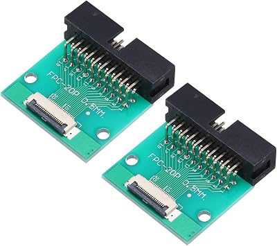 sourcing map 2x FFC FPC 20 Pin 0.5mm to 2.54mm Dual Row Pin Header Adapter Board