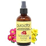 PURA D'OR Organic Evening Primrose Oil (4oz) 100% Pure Cold Pressed w/Natural Essential Fatty Acids & Antioxidant Rich - Mois