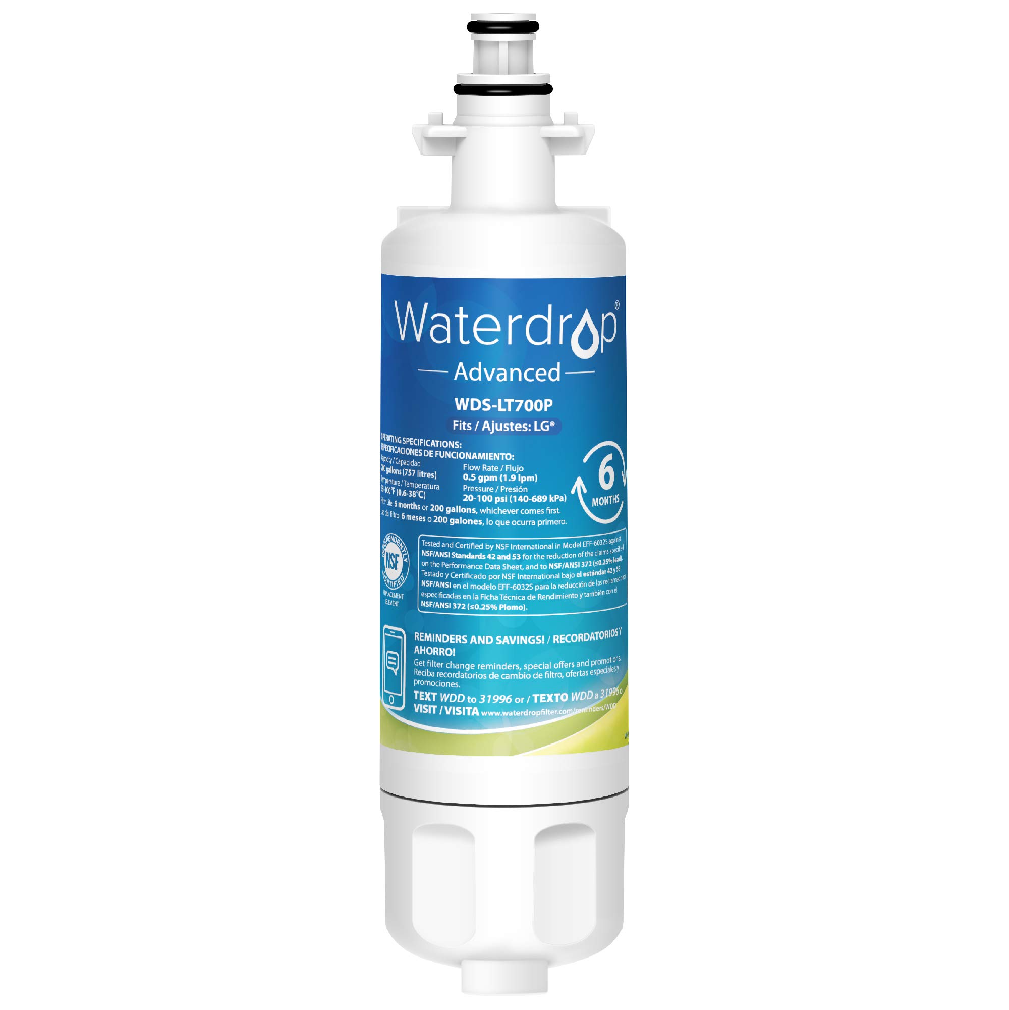 Waterdrop NSF 53&42 Certified Refrigerator Water Filter, Compatible