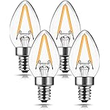 C7 Mini Candelabra LED Bulb, DORESshop LED Filament Night Bulb, 2W (20W Equivalent), E12 Candelabra Base, Warm White 2700K 15