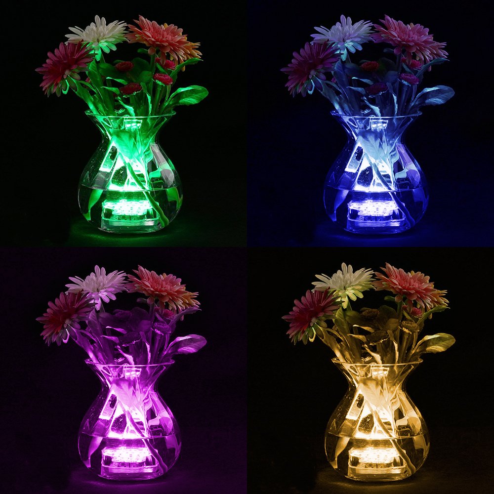 FURADO 10 RGB Multi Changement de couleur étanche LED pour vase, aquarium, bassin, Halloween, Noël, plastique
