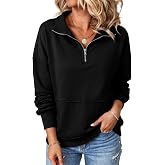 SHEWIN Womens Sweatshirt 1/4 Half Zip Pullover Casual Long Sleeve Lightweight Sweatshirts Tops Fall Fashion Outfits 2026