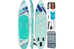 UPWELL 10'6"/11'/11'6" Inflatable Paddle Board, Stand Up Paddlboard for Youth & Adults, Stable Design, Premium SUP Accessories, Backpack, Leash, Hand Pump, Fins
