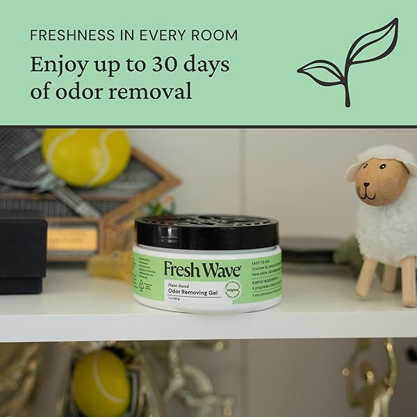 FRESH WAVE ODOR REMOVING GEL, 7 OZ., PACK OF 3 – ODOR ABSORBERS FOR HOME, SAFER ODOR RELIEF, NATURAL PLANT-BASED ODOR ELIMINATOR, EVERY 7 OZ. LASTS 15-30 DAYS, FOR COOKING, TRASH & PETS