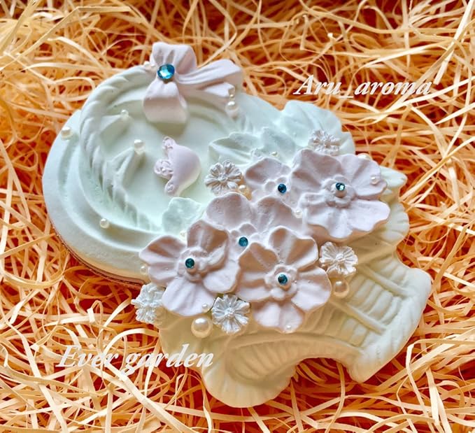 Amazon Co Jp Ever Garden 花 かご リボン シリコンモールド アロマハイストーン 手作り 石鹸 レジン 型 抜き型 おもちゃ