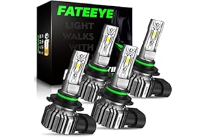 FateEye 9005 9006 LED Light Bulb - 40000LM 6500K 1:1 Size, 9005/HB3 High Beam 9006/HB4 Low Beam Bulb LED Fog Light Kit, Plug and Play, HB3 HB4 Fog Bulbs