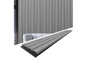 NeatiEase 3D Wood Wall Panels, 6-Piece Acoustic Slat Wall Panels for Interior Wall Decor and Noise Reduction, 94.5 Inch Decor