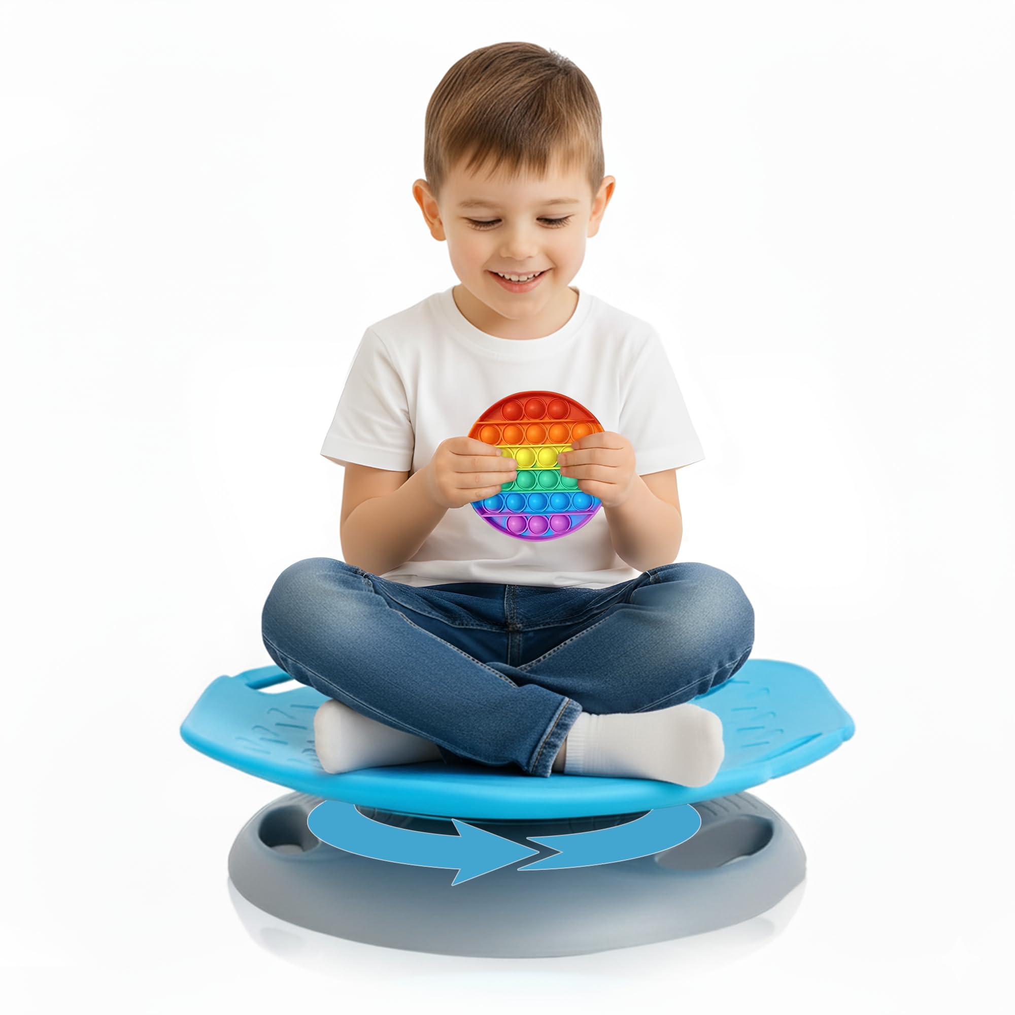 Sensory Spinning Chair for Autism & ADHD, Autistic Kids Swivel Chair, Sensory Activity Toy for Toddlers, Coordination Training Indoor & Outdoor Autism Sensory Products, Includes Fidget Toy
