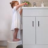 Shnuggle Sturdy Step Stool Non-Slip Kids Bathroom White Grey view 2