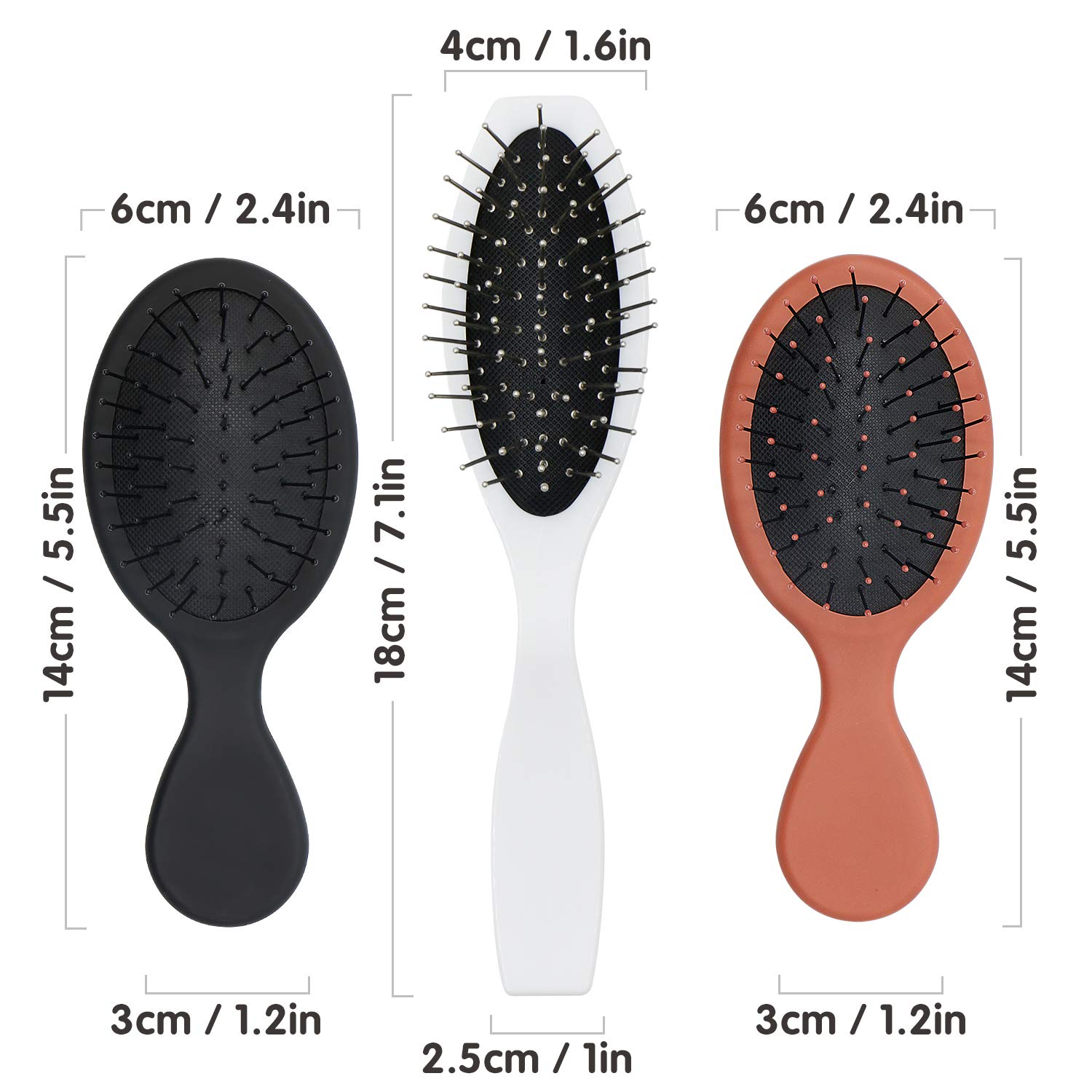 Parabirds Hair Brush for Boys Girls,Wet Dry Brush Hair Brush for Men Women Kids,Small Brush Comb, Mini Travel Detangler Massage Beauty for All Hair Types