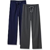 COLORFULLEAF 100% Cotton Mens Pajama Pants Lightweight Sleep Lounge Bottoms Elastic Waistband Button Fly With Pockets