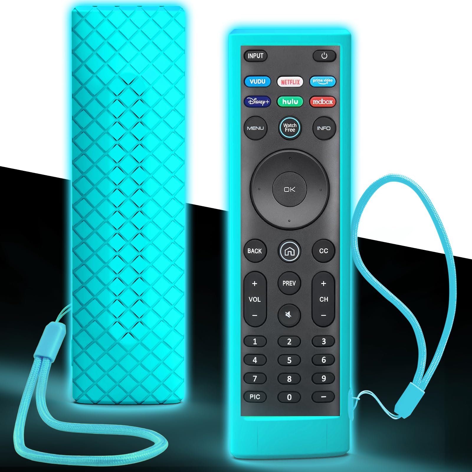Photo 1 of Case for Vizio TV Remote, Cover Compatible with Vizio Smart TV Remote Control XRT136 / XRT140 Silicon Universal Sleeve Skin Glow in The Dark Blue