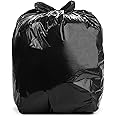 Aluf Plastics 55-60 Gallon 1.5 MIL (eq) Black Heavy Duty Trash Bags - 38" x 58" - Pack of 100 - For Construction, Industrial, Outdoor, & Commercial