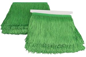 Heartwish268 Fringe Trim Lace Polyerter Fibre Tassel 6inch Wide 10 Yards Long for Clothes Accessories Latin Wedding Dress DIY Lamp Shade Decoration Black White Red(Light Green)
