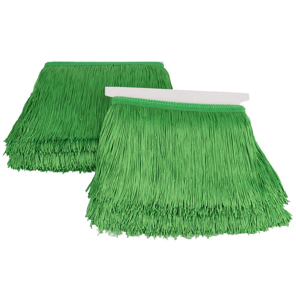 Fringe Trim Lace Polyerter Fibre Tassel 6 inch（″） Wide 10 Yards Long for Clothes Accessories and Latin Wedding Dress and DIY Lamp Shade Decoration Black White Red Gold Blue Pink Grey (Light Green)