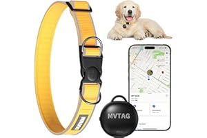 ZOIFADA Dog Collar with Tracker GPS - Unlimited Range/Tracking Device/Lost Mode for Dogs Adjustable Size Smart Collar Set - Works with Apple Find My (iOS only)