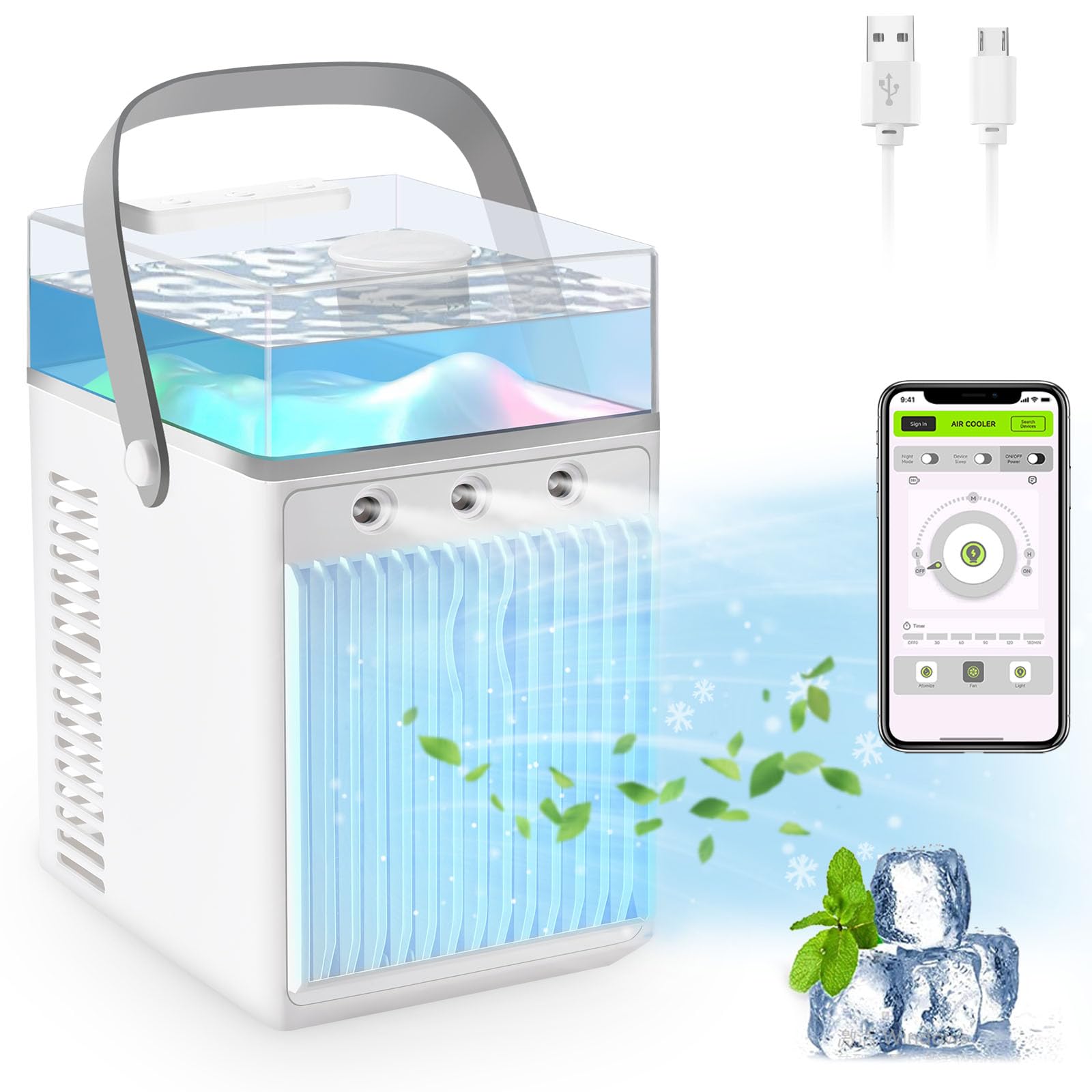 Cooling Ace, Cooling Ace 4.0, Cooling Ace, Quiet, 3-Speed, Bladeless Ace, For Bedroom, Office, Home (Blue, One Size - View #5