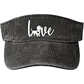 Fenmshairy Women's Love Dachshund Sport Sun Visor Hat - Adjustable Empty Top Baseball Cap for Men Women Golf Tennis Running