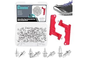 Cimeton 82Pcs 1/4 Inch Track Spikes with Spike Wrenches, 4 Types Carbon Steel Spikes for Track Shoes Lighter Weight Spikes Re