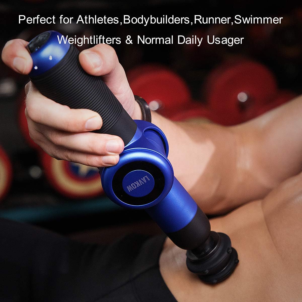 Massage Gun Deep Tissue Percussion Electric Back Muscle Massager with Adjustable Arm, Handheld Ultra-Quiet Brushless Motor, for Gym Office Home Post-Workout Pain Relief: Health & Personal Care