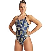 Arena Puzzled Print Women's Challenge Back One Piece Swimsuit for Competitive or Casual Swim, Ladies Bathing Suit