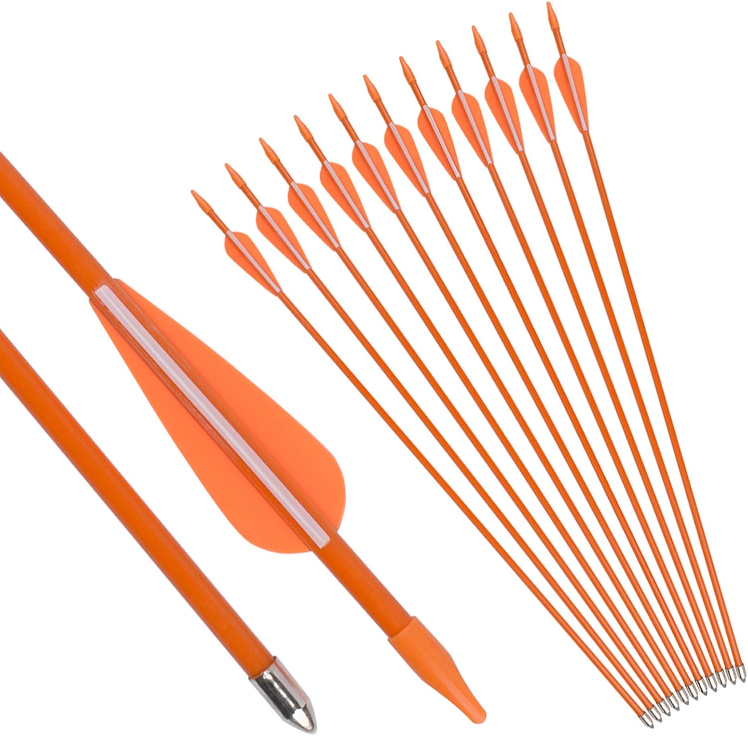 NIKA ARCHERY Fiberglass Arrows Youth Kids Practise Recurve Bows Compound Bow Shooting 12 pcs 28 inch Shafts : Sports & Outdoors