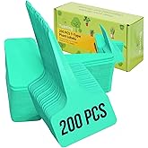 Plant Labels 200 Pcs Yuanling T-Type Plastic Garden Tags Waterproof Plant Sign Stakes Nursery Garden Makers for Seedlings Flower Vegetables Herb Potted Belt Permanet Marker Pen (Teal)