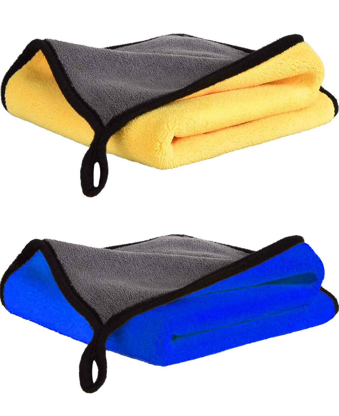 ILLUVA Extra Thick Microfibre Cleaning Cloths Towels, Super Absorbent Micro Fibre Plush Cloths for Car Wash, Cleaning and Drying - Small 11.8 x 15.8inches(2PCS)