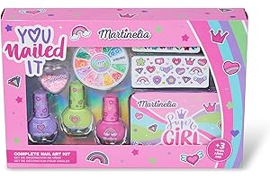 Martinelia 'Super Girl' Kids Nail Art Kit and Tin Box, Set Glam Kit, Makeup and Dress Up Play, Fun Gifts for Kids, Girls - 11934