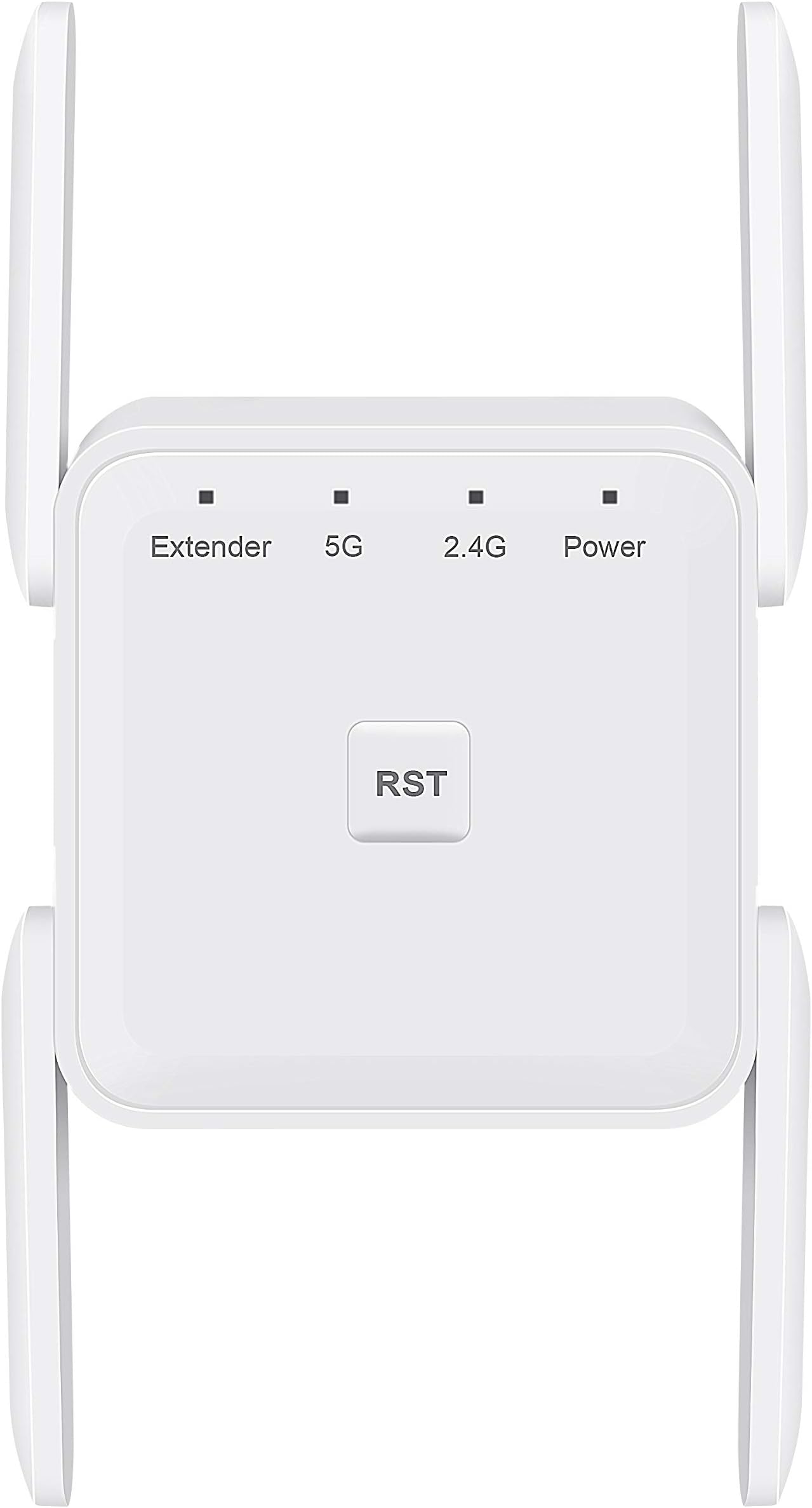 Getue WiFi Extender Booster Wireless WiFi Booster WiFi Signal Booster 1200Mbps 2.4GHz/5GHz Dual Band WiFi Range Extender with 4 External Antennas,Compatible with All Routers,UK Plug