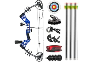 AKCHOER Compound Bow and Arrow Kit Youth Bow and Arrow Set, 15-45 Lbs Draw Weight, 18"-29" Draw Length, Right Handed Bow for Beginner, 320 Fps Hunting & Target Bow with All Accessories
