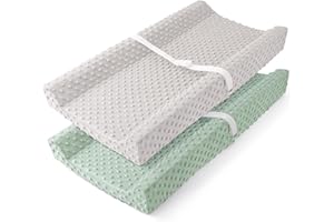 Susurration Baby Changing Pad Cover Super Soft Minky Dots Plush Changing Table Covers 33x17x7in Breathable Changing Pad Sheet